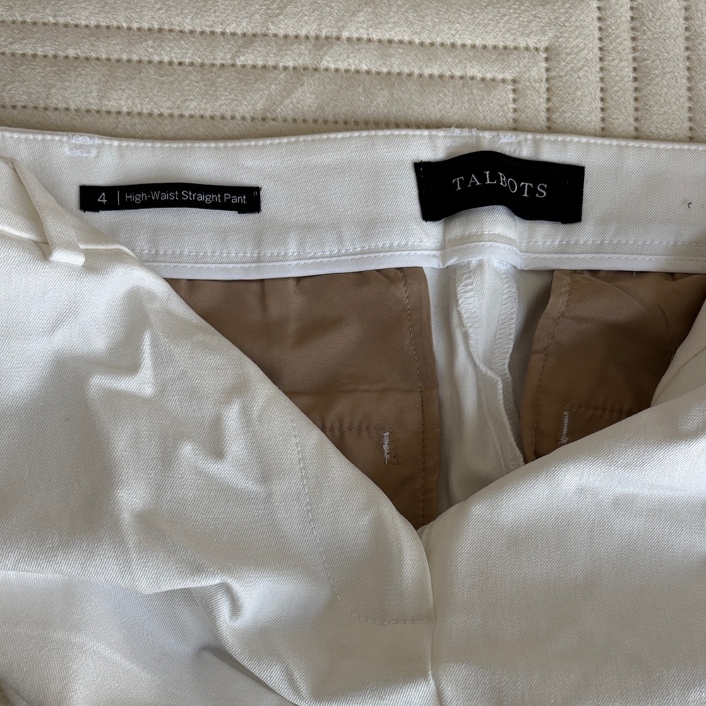 Talbots Ladies White straight leg slacks - Picture 2 of 7
